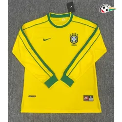 Camisa Retrô Titular Brasil 1998 Amarelo Manga Longa