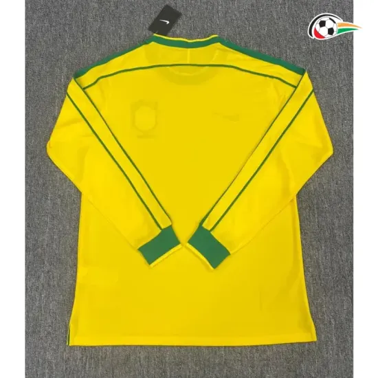 Camisa Retrô Titular Brasil 1998 Amarelo Manga Longa