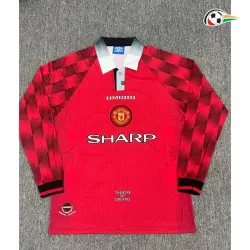 Camisa Retrô Titular Manchester United 1996/1998 Vermelho Manga Longa