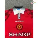 Camisa Retrô Titular Manchester United 1996/1998 Vermelho Manga Longa
