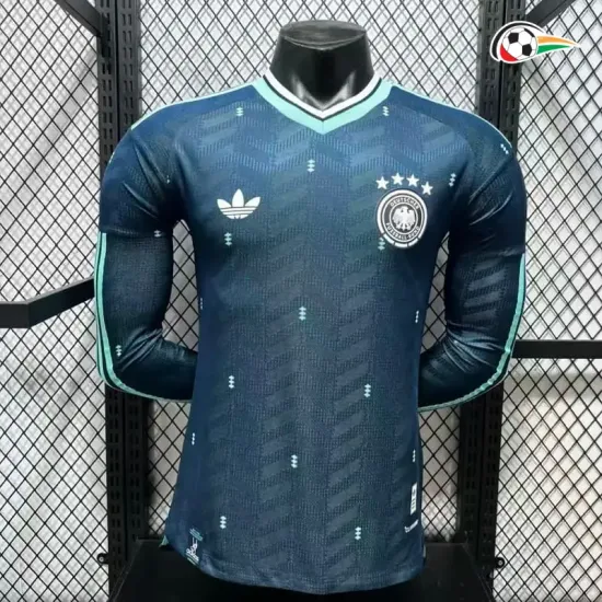 Camisa Reserva Versão Jogador Alemanha Copa do Mundo 2026 Azul Manga Longa