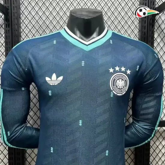 Camisa Reserva Versão Jogador Alemanha Copa do Mundo 2026 Azul Manga Longa