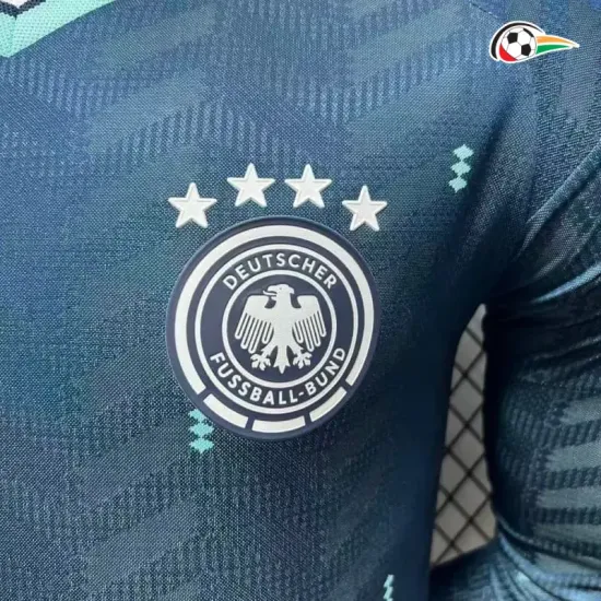 Camisa Reserva Versão Jogador Alemanha Copa do Mundo 2026 Azul Manga Longa