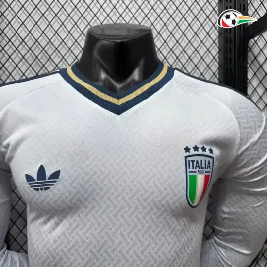 Camisa Reserva Versão Jogador Italia Copa do Mundo 2026 Branco Manga Longa