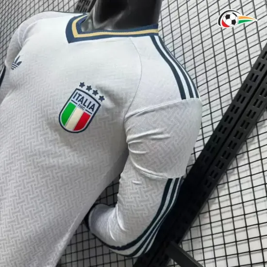 Camisa Reserva Versão Jogador Italia Copa do Mundo 2026 Branco Manga Longa
