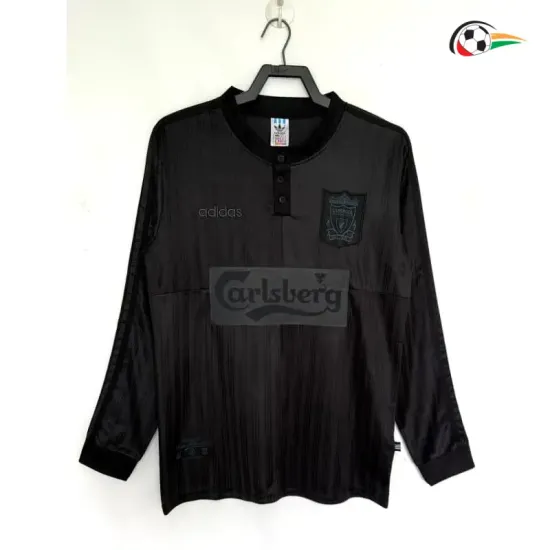 Camisa Retrô Liverpool 1995/1996 Edição Especial Preto Manga Longa