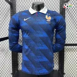 Camisa Titular Versão Jogador Francia Copa do Mundo 2026 Azul Manga Longa
