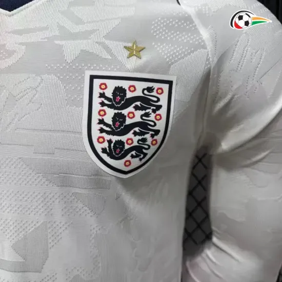 Camisa Titular Versão Jogador Inglaterra Copa do Mundo 2026 Branco Manga Longa