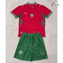 Camisa Titular Infantil Marruecos Copa do Mundo 2026 Vermelho