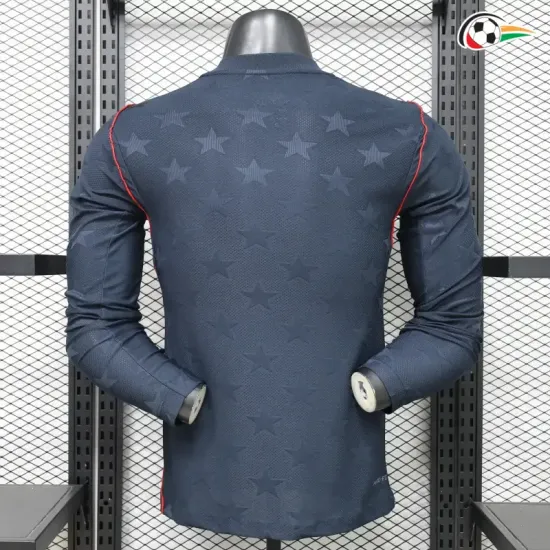Camisa Reserva Versão Jogador EE.UU Copa do Mundo 2026 Preto Obsidiana Manga Longa