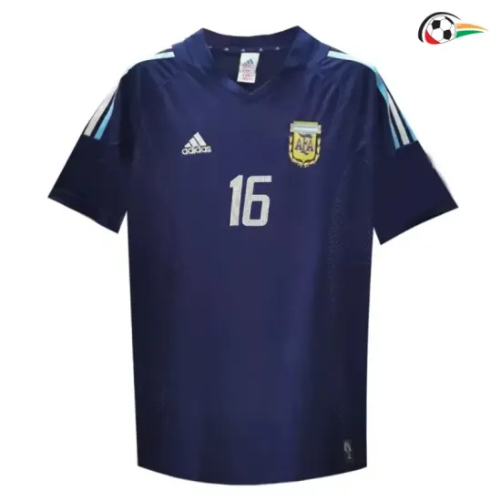 Camisa Retrô Reserva Aimar 16 Argentina 2002 Azul Marinho