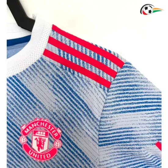 Camisa Retrô Reserva Versão Jogador Manchester United 2021/2022 Azul