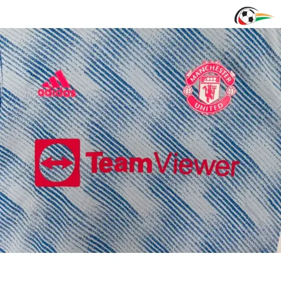 Camisa Retrô Reserva Versão Jogador Manchester United 2021/2022 Azul