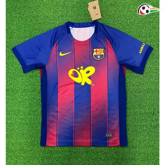 Camisa Barcelona x Olivia Rodrigo 2025/2026 Edição Especial Azul/Vermelho
