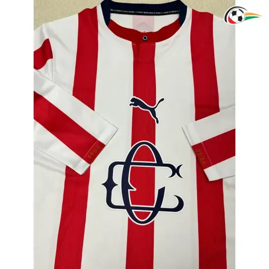 Camisa Chivas 120 Edição De Aniversário 2026/2027 Vermelho/Branco Manga Longa