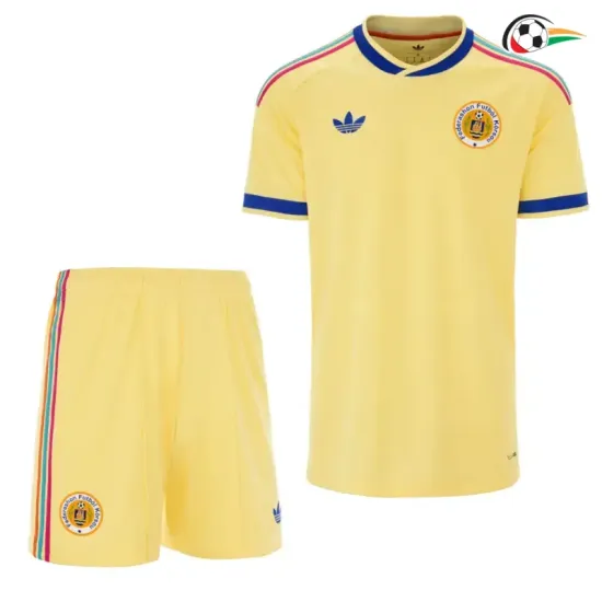 Camisa Reserva Infantil Curacao Copa do Mundo 2026 Amarelo Claro