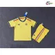 Camisa Reserva Infantil Curacao Copa do Mundo 2026 Amarelo Claro