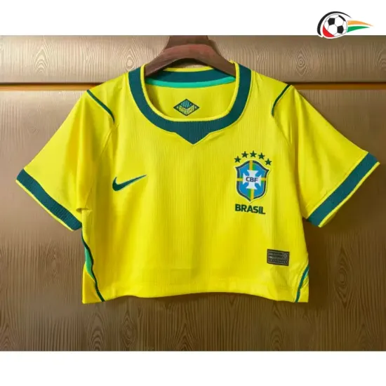Camisa Curta Titular Versão Feminina Brasil Copa do Mundo 2026 Amarelo