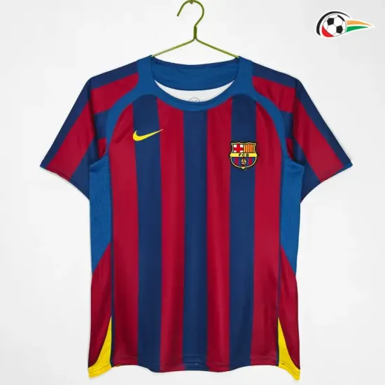 Camisa Retrô Titular Barcelona 2005/06 Vermelho/Azul