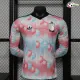 Camisa Reserva Versão Jogador Bélgica Copa do Mundo 2026 Rosa/Azul Claro Manga Longa