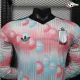 Camisa Reserva Versão Jogador Bélgica Copa do Mundo 2026 Rosa/Azul Claro Manga Longa
