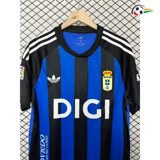 Camisa Retrô Real Oviedo 2025/2026 Azul/Preto