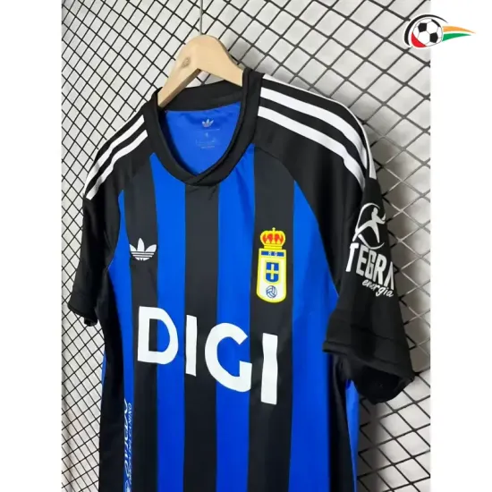 Camisa Retrô Real Oviedo 2025/2026 Azul/Preto