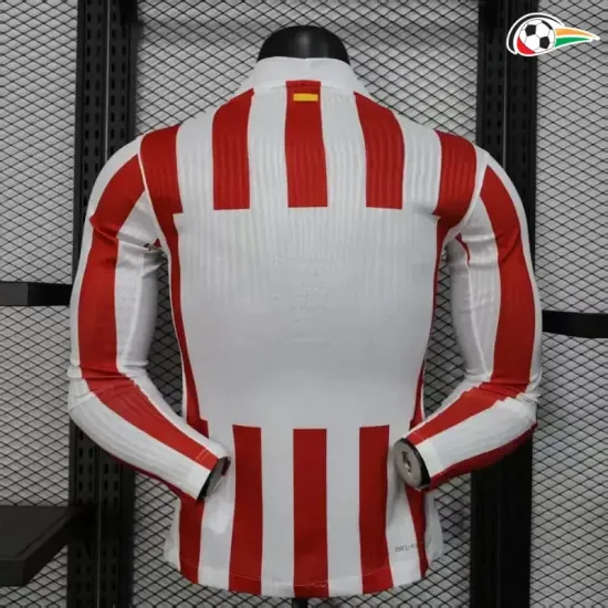 Camisa Titular Versão Jogador Atlético de Madrid 2025/2026 Branco/Vermelho Manga Longa