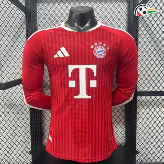 Camisa Titular Versão Jogador Bayern Múnich 2026/2027 Vermelho Manga Longa
