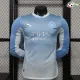 Camisa Titular Versão Jogador Manchester City 2026/2027 Azul/Branco Manga Longa