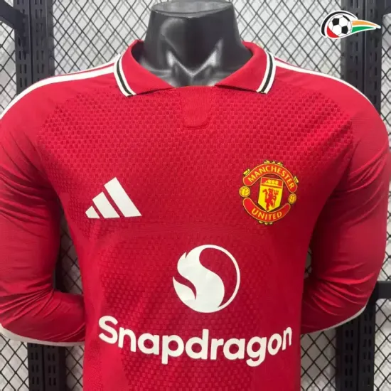 Camisa Titular Versão Jogador Manchester United 2026/2027 Vermelho Manga Longa