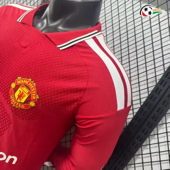 Camisa Titular Versão Jogador Manchester United 2026/2027 Vermelho Manga Longa