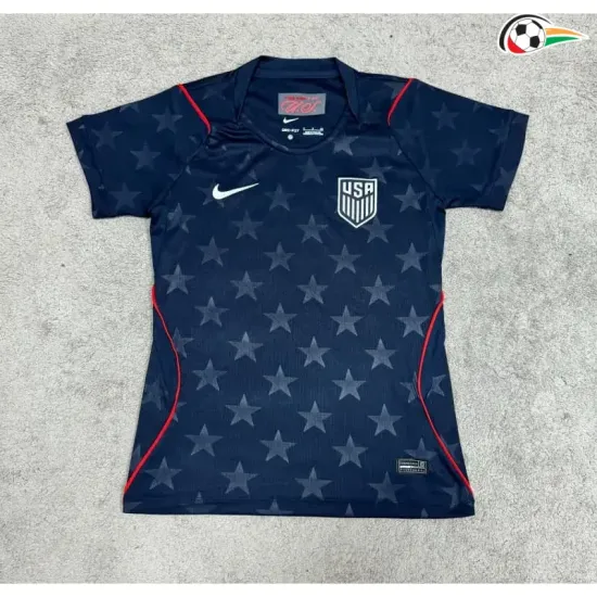 Camisa Reserva Versão Feminina EE.UU Copa do Mundo 2026 Preto Obsidiana