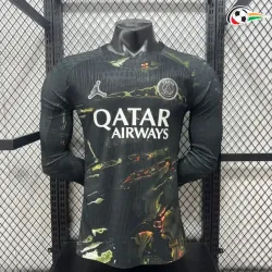 Camisa Versão Jogador PSG 2025/2026 Night Edition Preto Manga Longa