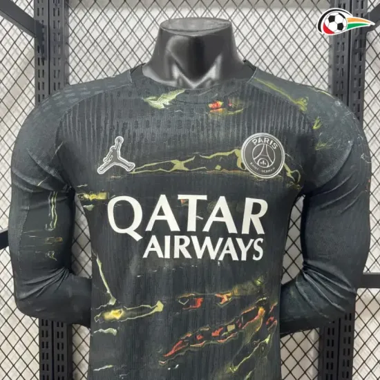 Camisa Versão Jogador PSG 2025/2026 Night Edition Preto Manga Longa