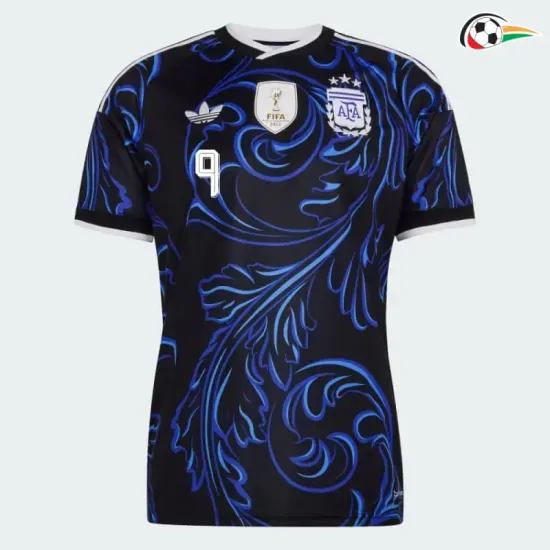 Camisa Reserva J.Álvarez 9 Argentina Copa do Mundo 2026 Azul com FIFA2022