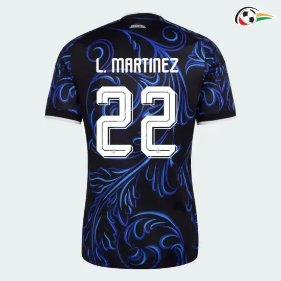 Camisa Reserva L.Martínez 22 Argentina Copa do Mundo 2026 Azul com FIFA2022