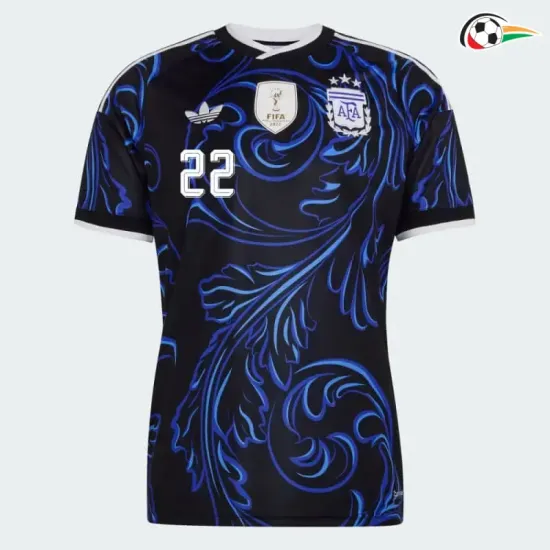 Camisa Reserva L.Martínez 22 Argentina Copa do Mundo 2026 Azul com FIFA2022
