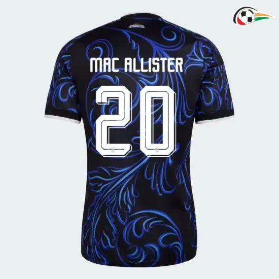 Camisa Reserva Mac Allister 20 Argentina Copa do Mundo 2026 Azul com FIFA2022