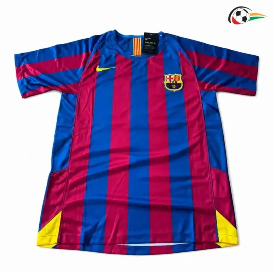 Camisa Retrô Titular RONALDINHO 10 Barcelona 2005/2006 Vermelho/Azul