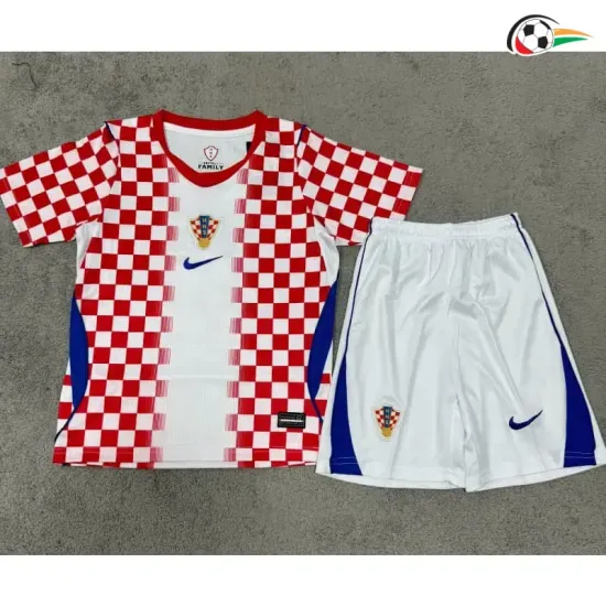 Camisa Titular Infantil Croacia Copa do Mundo 2026 Vermelho/Branco