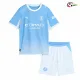 Camisa Titular Infantil Manchester City 2026/2027 Azul/Branco