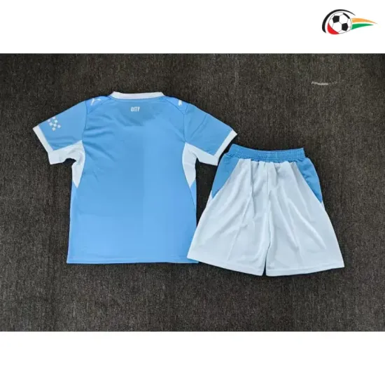 Camisa Titular Infantil Manchester City 2026/2027 Azul/Branco