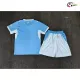 Camisa Titular Infantil Manchester City 2026/2027 Azul/Branco