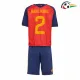 Camisa Titular Infantil Marc Pubill 2 España Copa do Mundo 2026 Vermelho/Azul