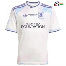 Camisa Alternativa Aston Villa 2025/2026 Branco Off-White Final da Europa League