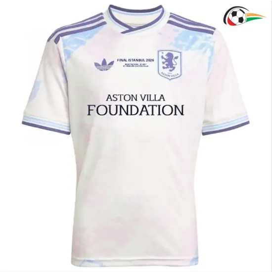 Camisa Alternativa Aston Villa 2025/2026 Branco Off-White Final da Europa League