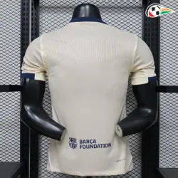 Camisa Versão Jogador Barcelona 2026/2027 Bege/Vermelho