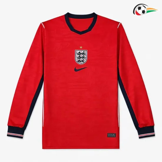 Camisa Reserva Inglaterra Copa do Mundo 2026 Vermelho Manga Longa