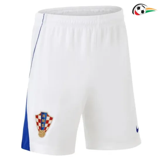 Shorts de Futebol Titular Croacia Copa do Mundo 2026 Branco